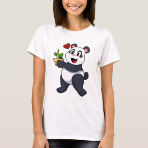 T-shirt Panda avec fleur de bambou
