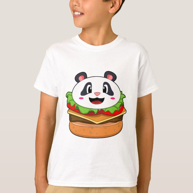 T-shirt Panda avec hamburger (Devant)