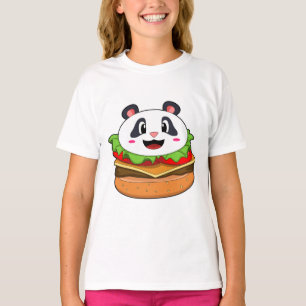 T-shirt Panda avec hamburger