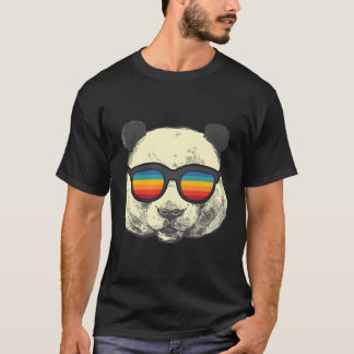T-shirt Panda Avec Lunettes De Soleil