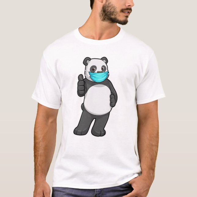 T-shirt Panda avec masque visage (Devant)