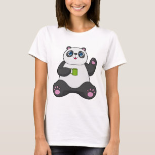 T-shirt Panda avec tasse de café
