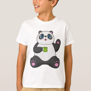 T-shirt Panda avec tasse de café
