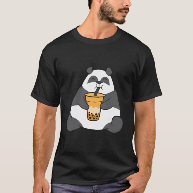 T-shirt Panda Avec Thé À Bulle (Devant)