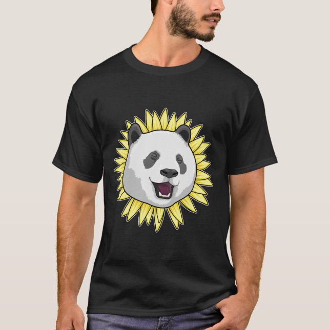 T-shirt Panda avec tournesol (Devant)