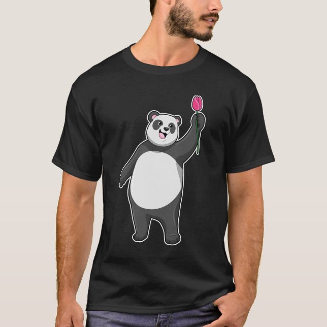 T-shirt Panda avec Tulipe (Devant)