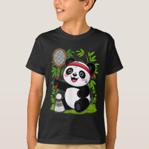 T-shirt Panda Badminton Exhaussé - Funny mignonne Shuttle 