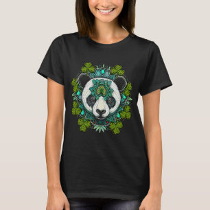 T-shirt Panda bear Face Head Mandala Shamrock C St Patrick