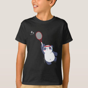 T-shirt Panda Bear Joueur Badminton Singles Doubles Ace An