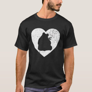 T-shirt Panda Bear Vintage Coeur blanc Animal Valentines