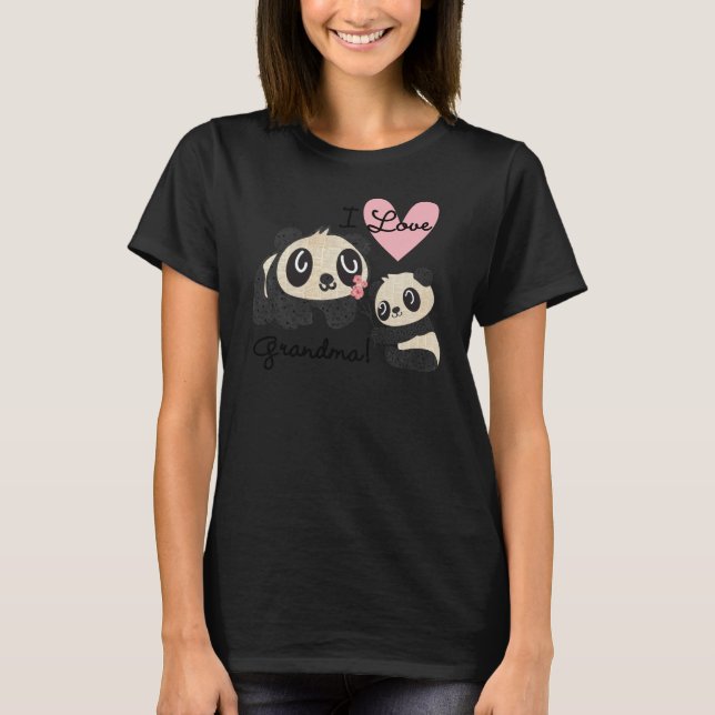 T-shirt Panda Bears I Love Grandma (Devant)
