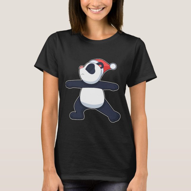 T-shirt Panda Christmas Yoga (Devant)