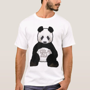 T-shirt panda citation grossit pas augmente caresse surfac