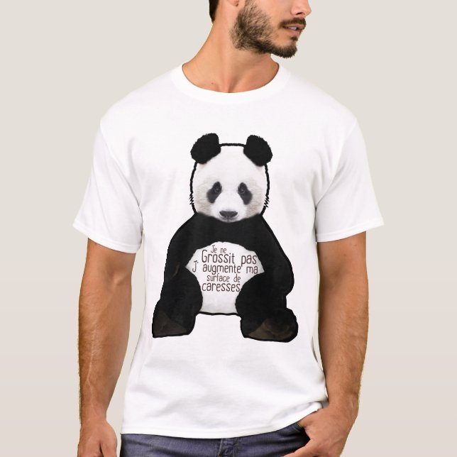 T-shirt panda citation grossit pas augmente caresse surfac (Devant)