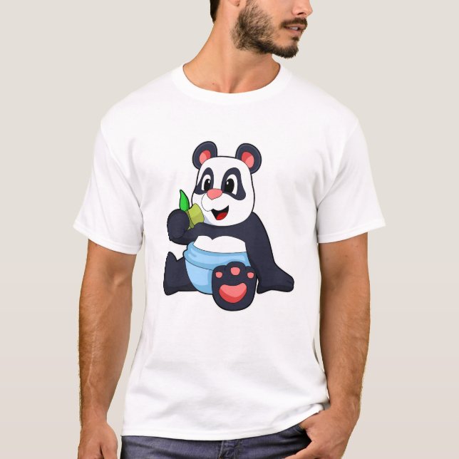T-shirt Panda comme bébé avec Bambus (Devant)