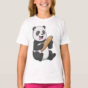 T-shirt Panda comme boulanger avec pain