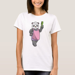 T-shirt Panda comme coiffeur avec peigne