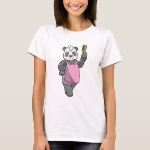 T-shirt Panda comme coiffeur avec peigne