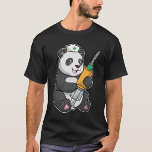 T-shirt Panda comme infirmière avec seringue
