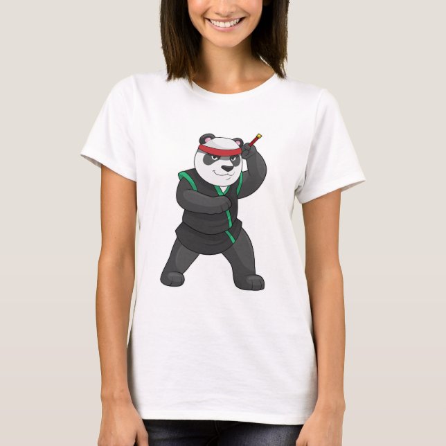 T-shirt Panda comme Ninja en costume (Devant)