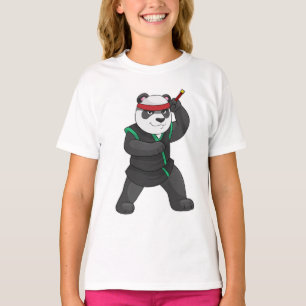T-shirt Panda comme Ninja en costume