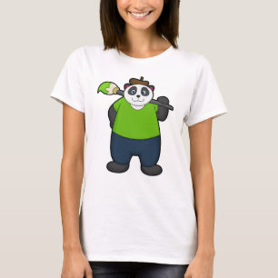 T-shirt Panda comme peintre avec pinceau