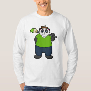 T-shirt Panda comme peintre avec pinceau