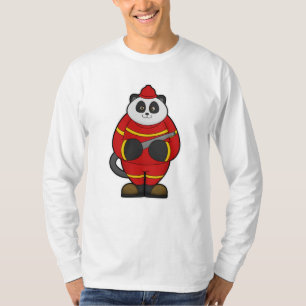 T-shirt Panda comme pompier avec tuyau