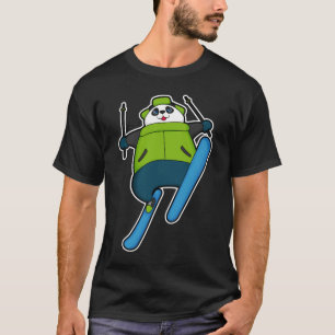T-shirt Panda comme Saut à ski avec Ski