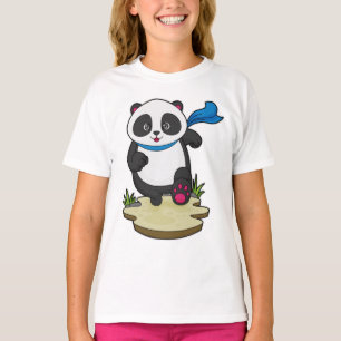 T-shirt Panda coureur avec Écarf