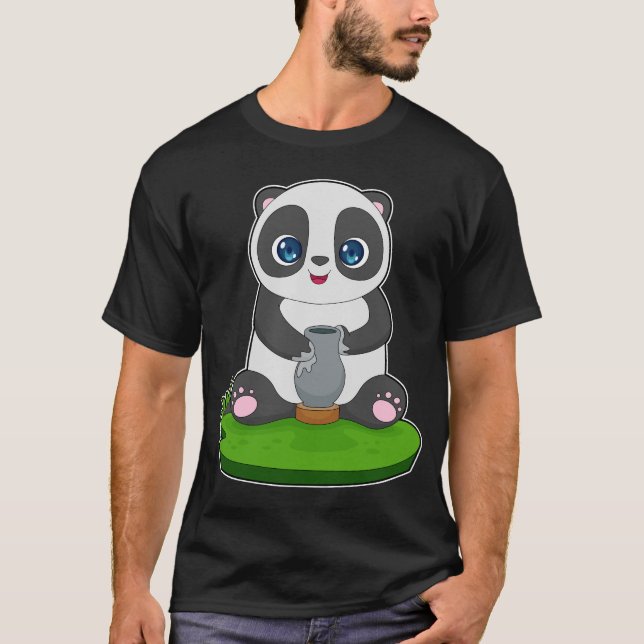 T-shirt Panda Craftsman Jar (Devant)