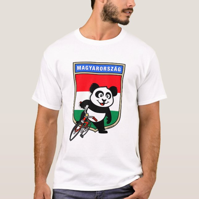 T-shirt Panda cycliste hongrois (Devant)