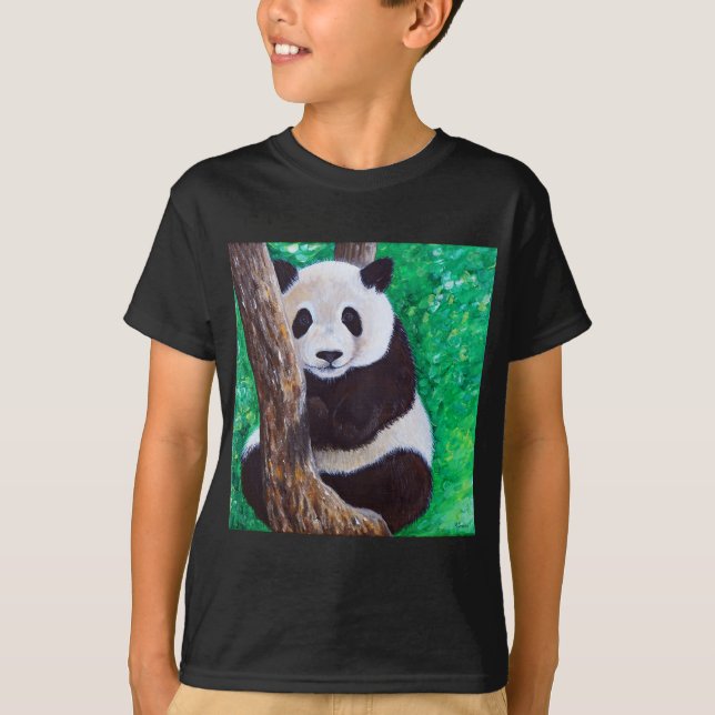 T-shirt Panda dans une peinture d'arbre (Devant)