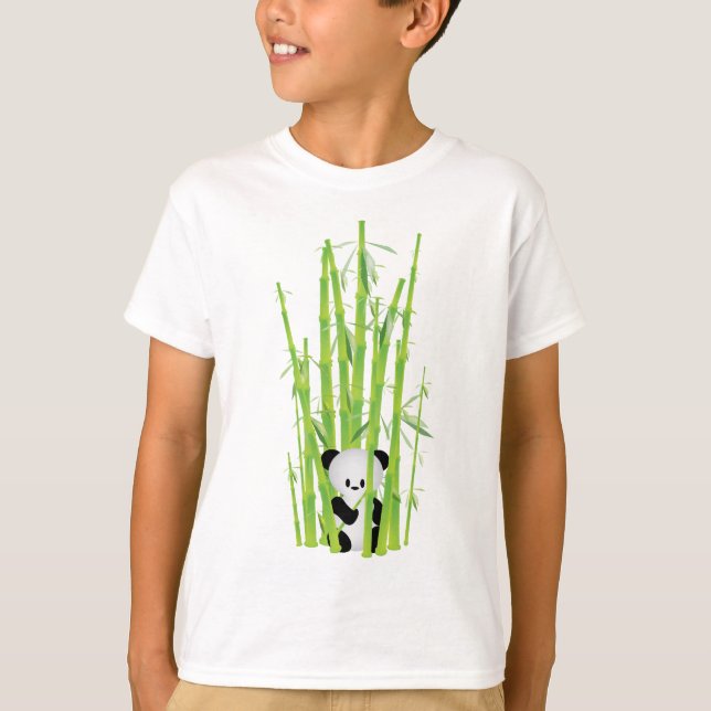 T-shirt Panda de bébé dans la forêt en bambou (Devant)