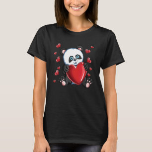T-shirt Panda de la Saint Valentin mignonne avec un coeur 