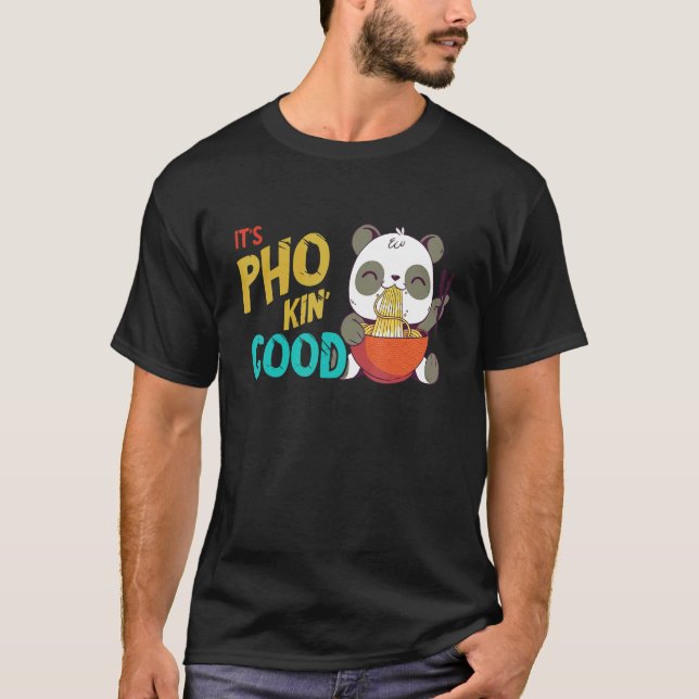 T-shirt Panda de soupe aux nouilles Pho Bowl Alimentation  (Devant)