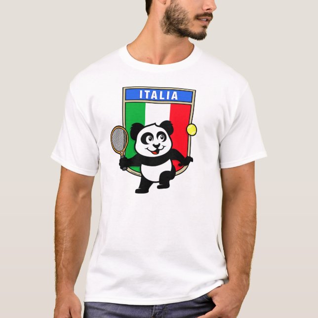 T-shirt Panda de tennis d'Italie (Devant)