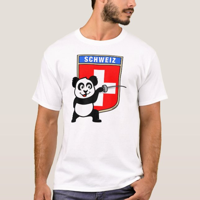 T-shirt Panda d'escrime en Suisse (Devant)