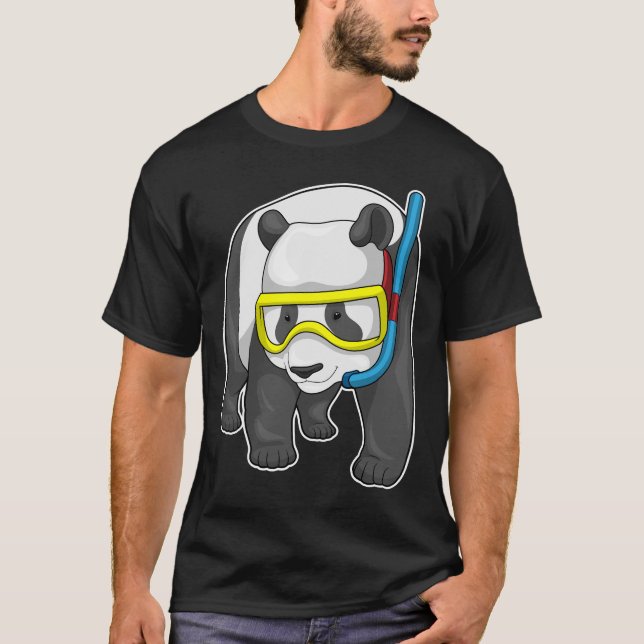 T-shirt Panda Diver Snorkel (Devant)