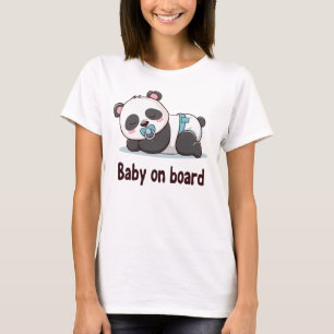 T-shirt Panda dormant adorable "Baby on Board" autocollant