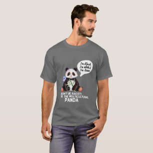T-shirt Panda drôle contre le racisme noir blanc et asiati