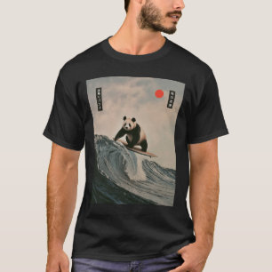 T-shirt Panda drôle de dicton de surf vague japonaise Meme