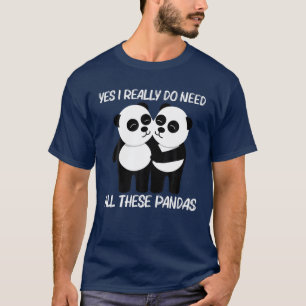 T-shirt Panda Drôle Pour Hommes Femmes Pandas Géants Chino