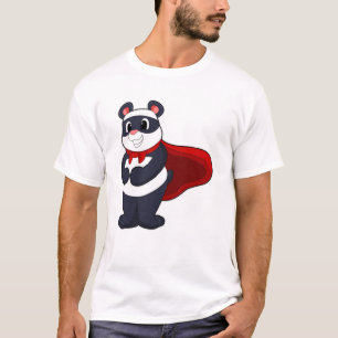 T-shirt Panda en héros avec Masque et Cap