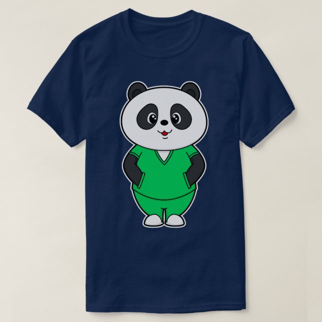 T-shirt Panda en infirmière avec blouse (Design devant)