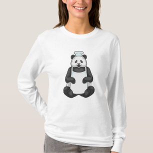 T-shirt Panda en tant que chef avec casquette Cuisine