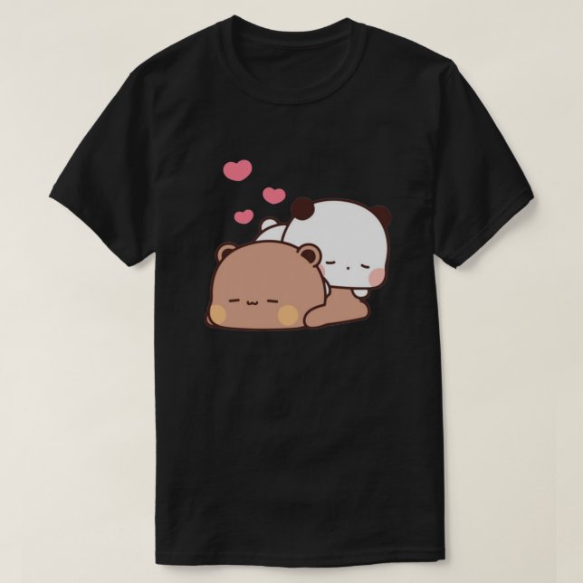 T-shirt Panda Et Brownie Bear Couple (Design devant)