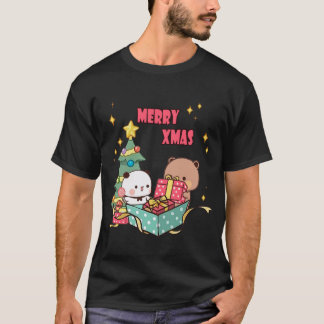 T-shirt Panda Et Brownie Bear Couple,, Joyeux Noël