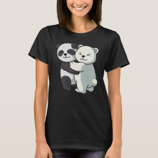 T-shirt Panda et Ours polaire mignon Icebear Cuddle Animau