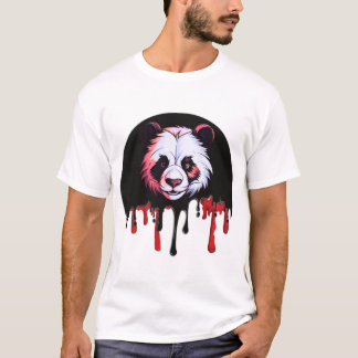 T-shirt Panda foncé avec du sang séché